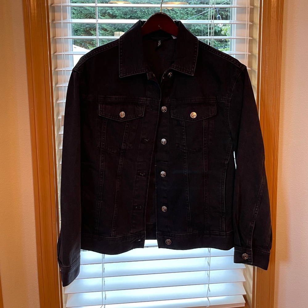 H&M Divided black denim jean jacket NWOT